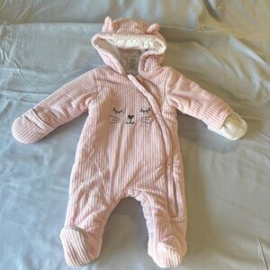 First Wish - NWOT Pink Hooded Baby One Piece